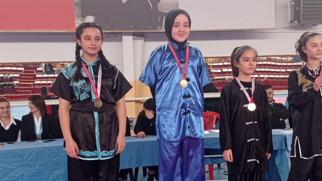 Nasrettin Hoca Ortaokulundan  Hatice Erva DEMİR Ankara'da okullar arası wushu kungfu Taolu şampiyonasında birinci olmuştur.